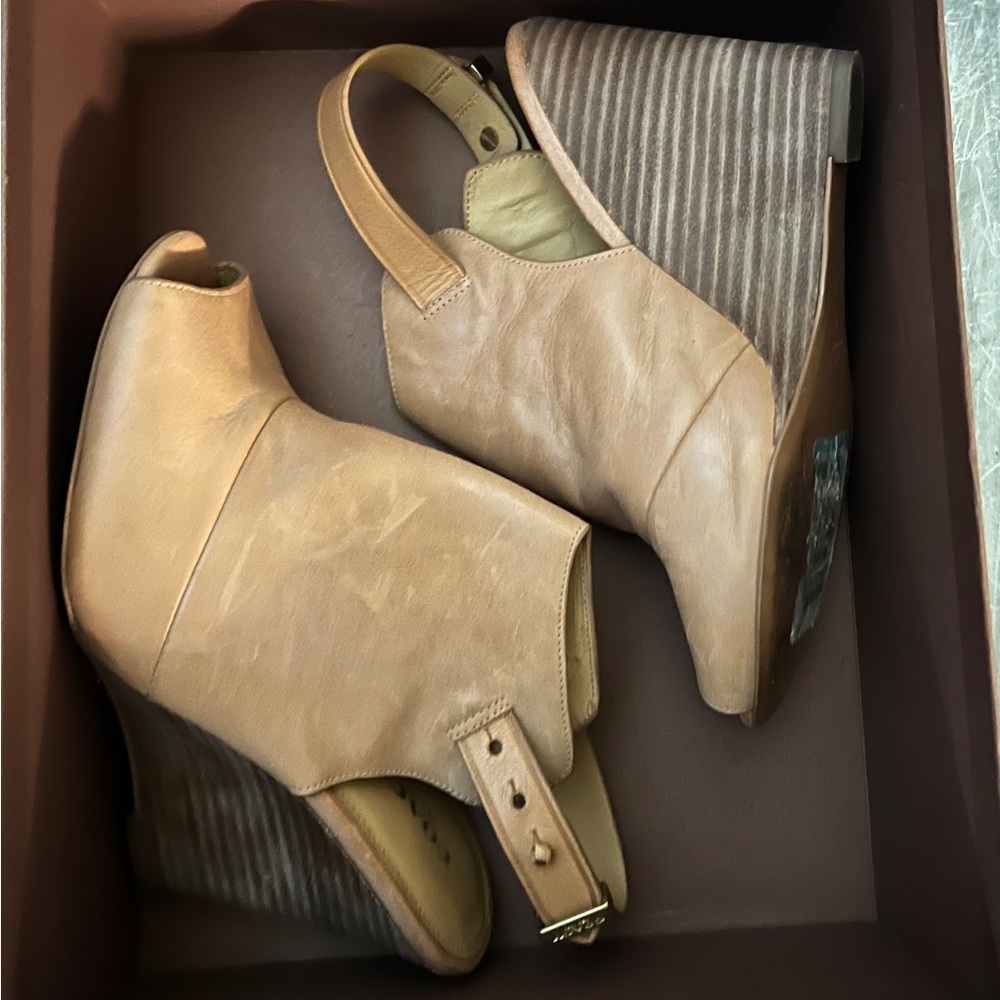 Coach Tan Wedge Sandals